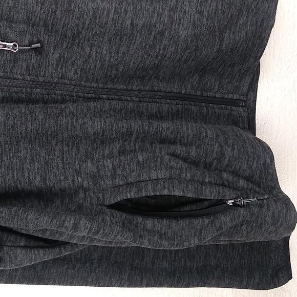 Free Country Microtech Fleece Black Gray Funnel Neck Long Sleeve 1/4 Zip Jacket - Picture 5 of 15